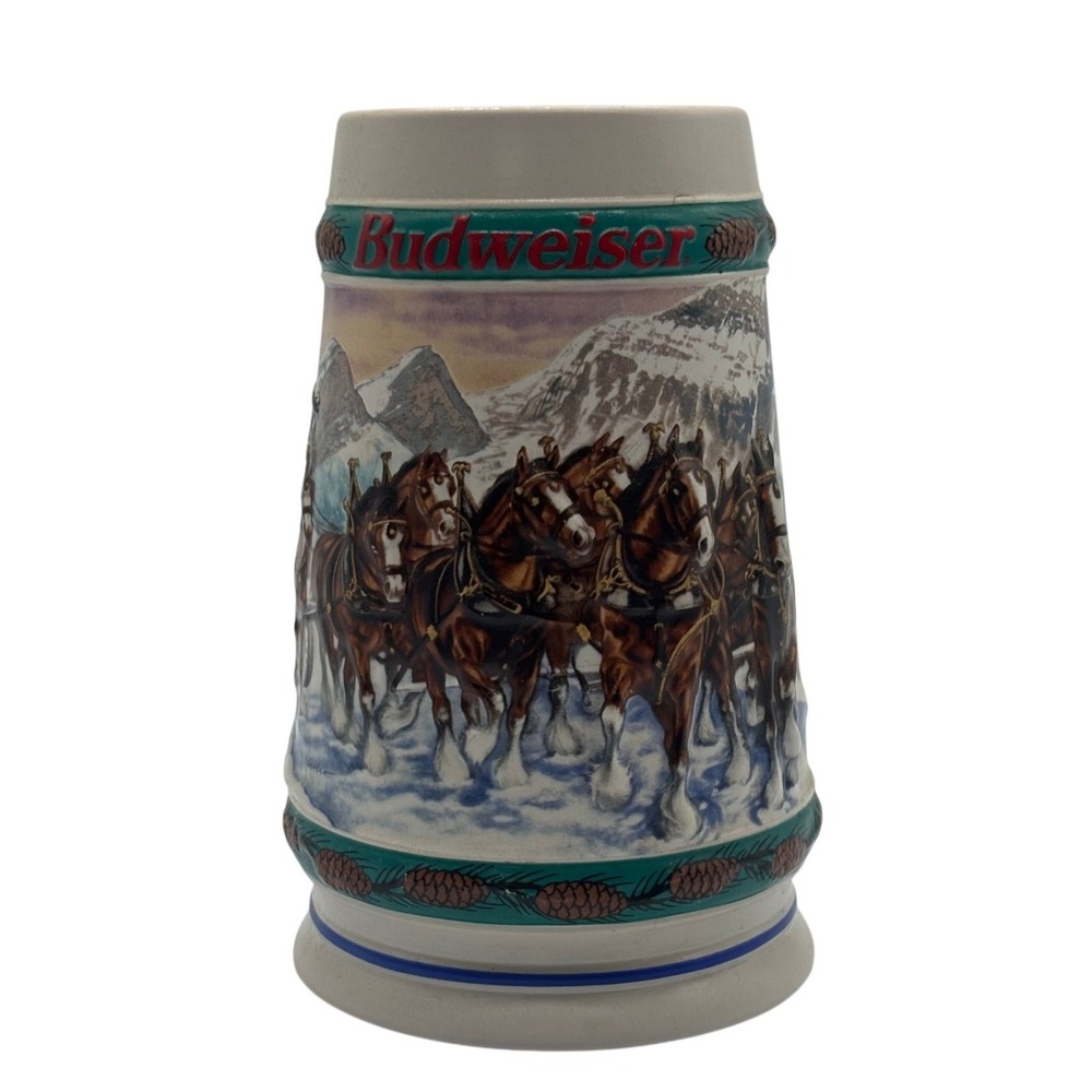 1993 Budweiser Special Delivery Holiday Stein Nora Koerber Clydesdale Brazil